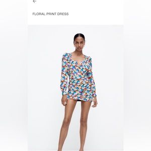 Zara floral print mini dress size S